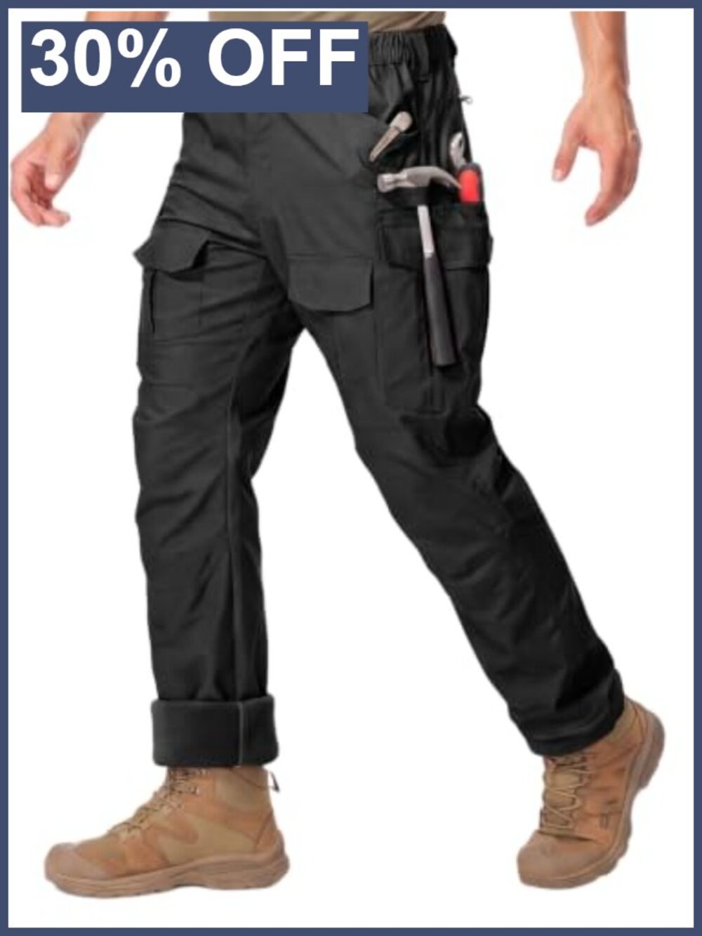 Men's Fleece-Lined Tactical Carpenter Work Pants